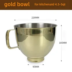 Radiant Gold Stainless Steel Mixer Bowl, Rose Gold Finish, 5-Quart Capacity (Gold Bowl)