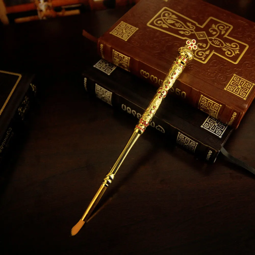 Orthodox Church Supplies 3PCS Eastern Orthodox Church Brush Orthodox Holy Oil Ceremonial Articles Gold Plated Prayer Fountain Pen Religious Gifts orthodox church supplies