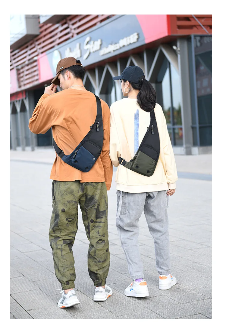 Men‘s New Trendy Casual Shoulder Bag Leisure Travel Sports Outdoor Pack Messenger Crossbody Sling Chest Bag Pack for Male Female