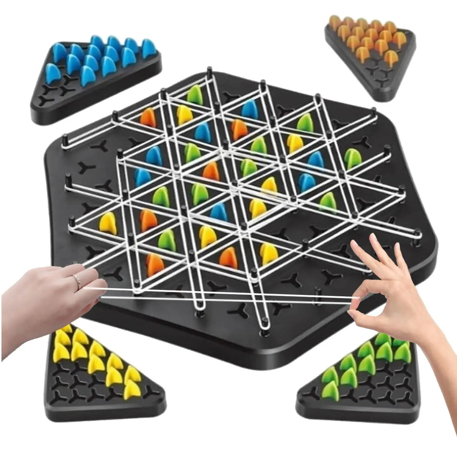 Large Size Chain Triangle Chess Game Interactive Brain Teaser Strategy Game for Kids Triangle Chess Board for Family board game table games chess puzzle game