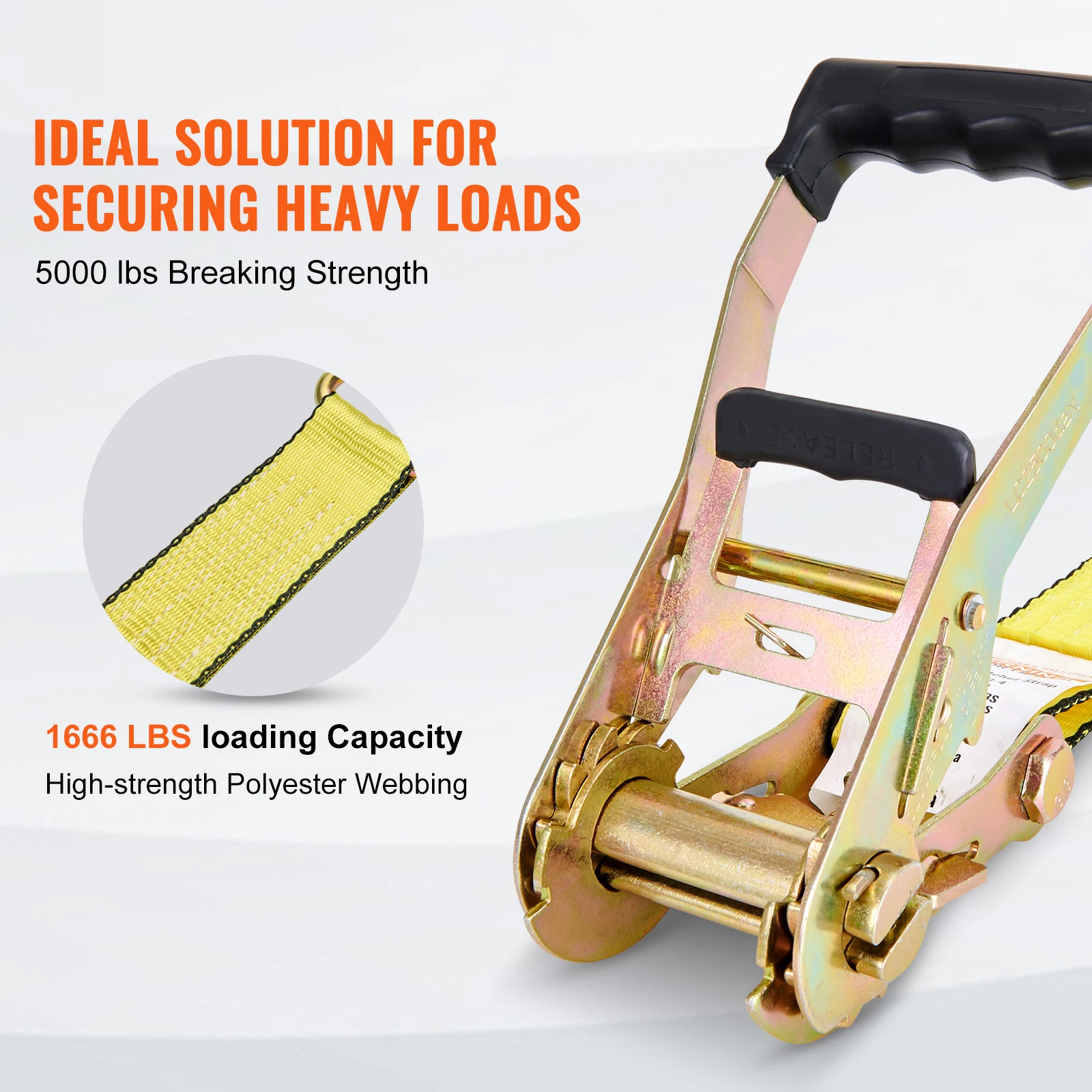 Polyester Cargo Straps with Metal Buckle for Securing Luggage