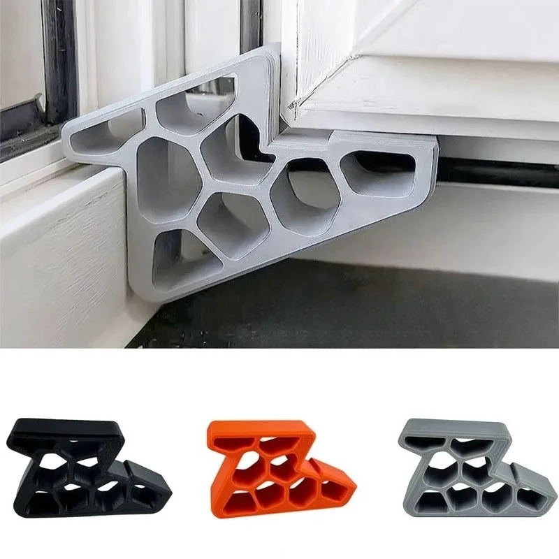 ตัวกั้นประตูหน้าต่าง/ระเบียงแบบกันลื่นสำหรับงานหนักพร้อมตัวล็อคแบบราง - ติดตั้งง่าย ถอดออกได้ ป้องกันลม 1/2/4 ชิ้น 1