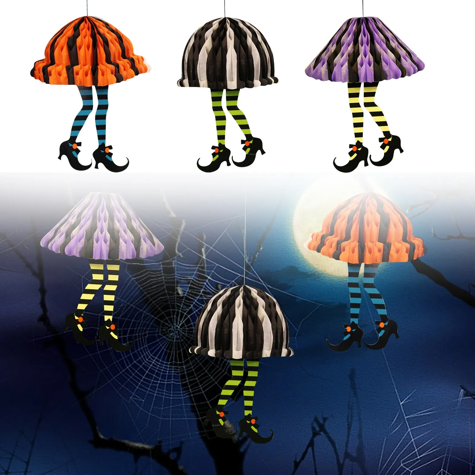 

Halloween Witch Leg Honeycomb Single Stone Witch Leg Charm Honeycomb Charm Decoration Pendant Halloween Party Gift DecoracióN