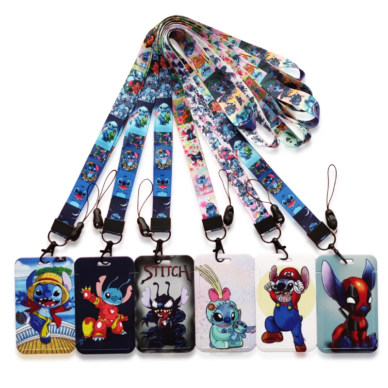 Disney Stitch Men's Lanyard Card Badge Holder Student Hanging Neck