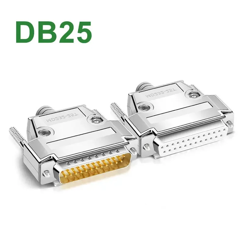 25Pin Connector Gold-plated 2 Rows DB25P Welding Prallel Port Plug ...