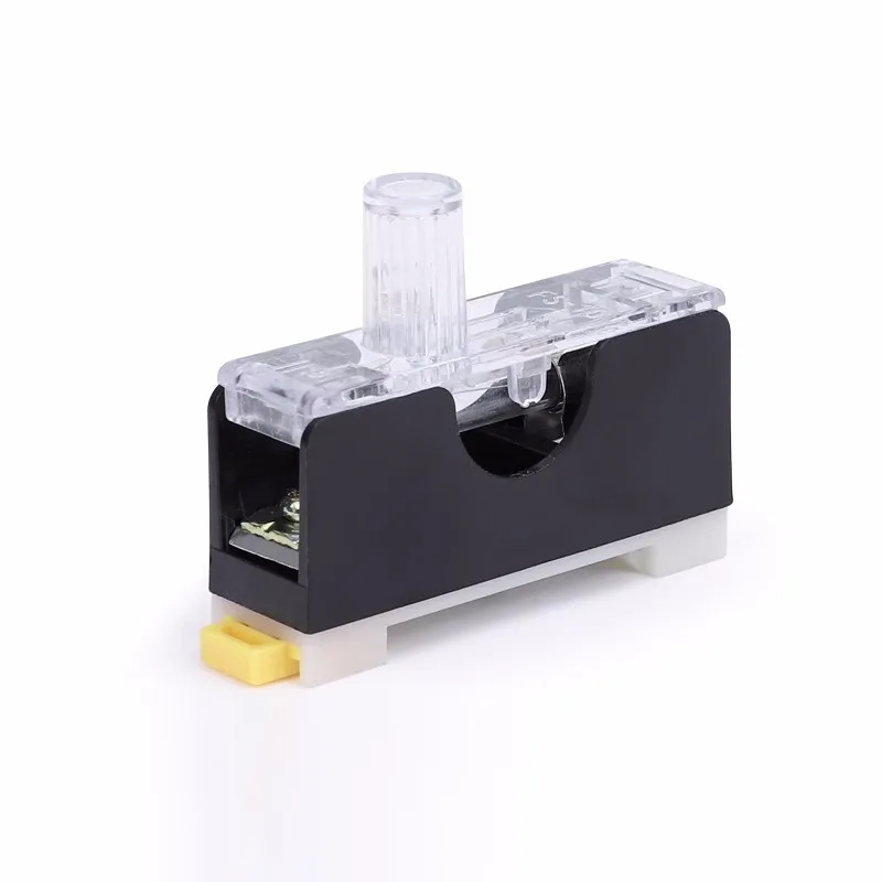 FS101 DIN RAIL Mounted Fuse Holder Fusing warning light 6X30mm 10A glass tube fuse holder dc fuse holder