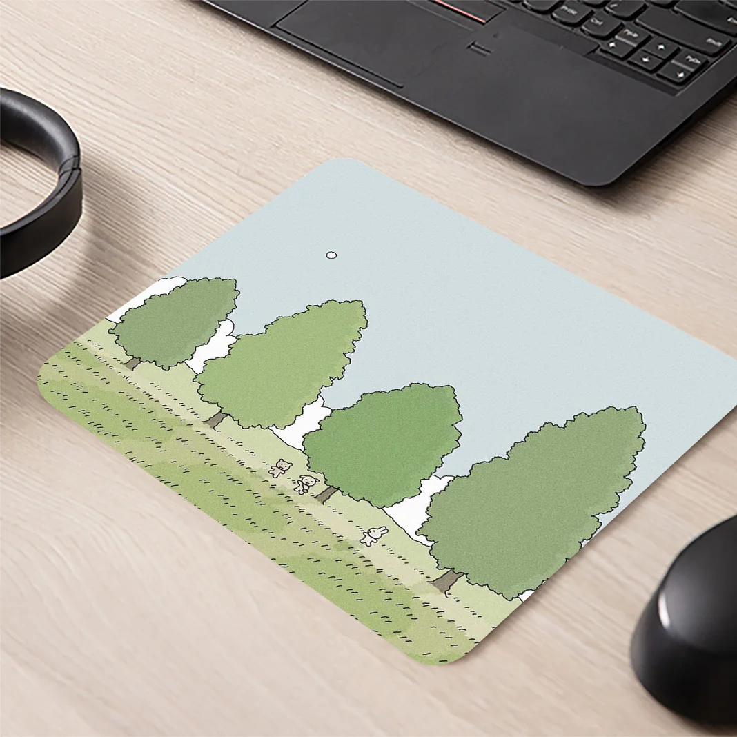 

Cute Kawaii Speed Desk Keyboards Computer Peripherals Office Mouse Pad Green Rug Gamer Room Decoration Anti-slip Mousepad