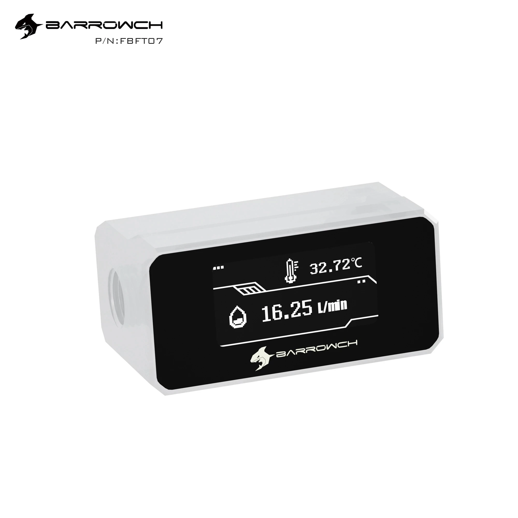 Barrowch-monitor de Watercooler Computador Personalizado em Temperatura Oled e Fluxo Refrigeração a Água Construir Flowmeter Alarme Termômetro Fbft07