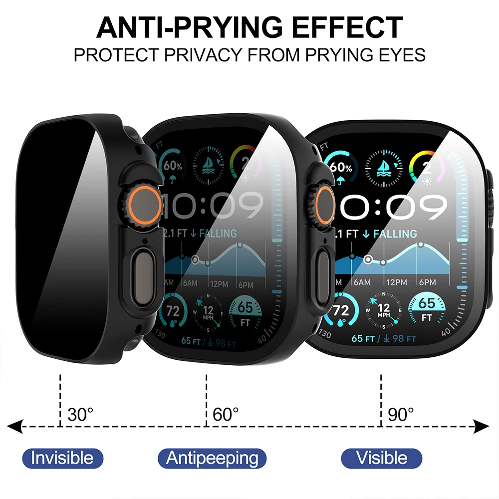 Apple Watch Privacy Case with Anti-Spy Tempered Glass Screen Protector