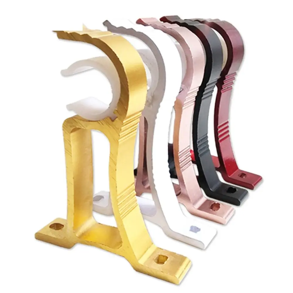 Aluminium Alloy Ceiling Curtain Rod Brackets Hooks Modern Window-Dressing Thicken Curtain Rod Wall Holder Rails Rack Home Decor