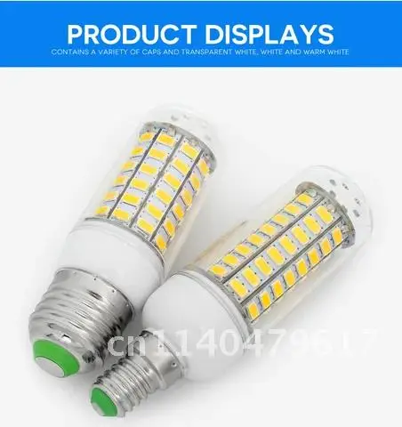 SMD 5730 LED 램프 전구, E27, E14, G9, GU10, B22 옥수수 전구, 24, 36, 48, 56, 69, 72 LED, 샹들리에 촛불 LED 조명, 220V, 230V, 1 개