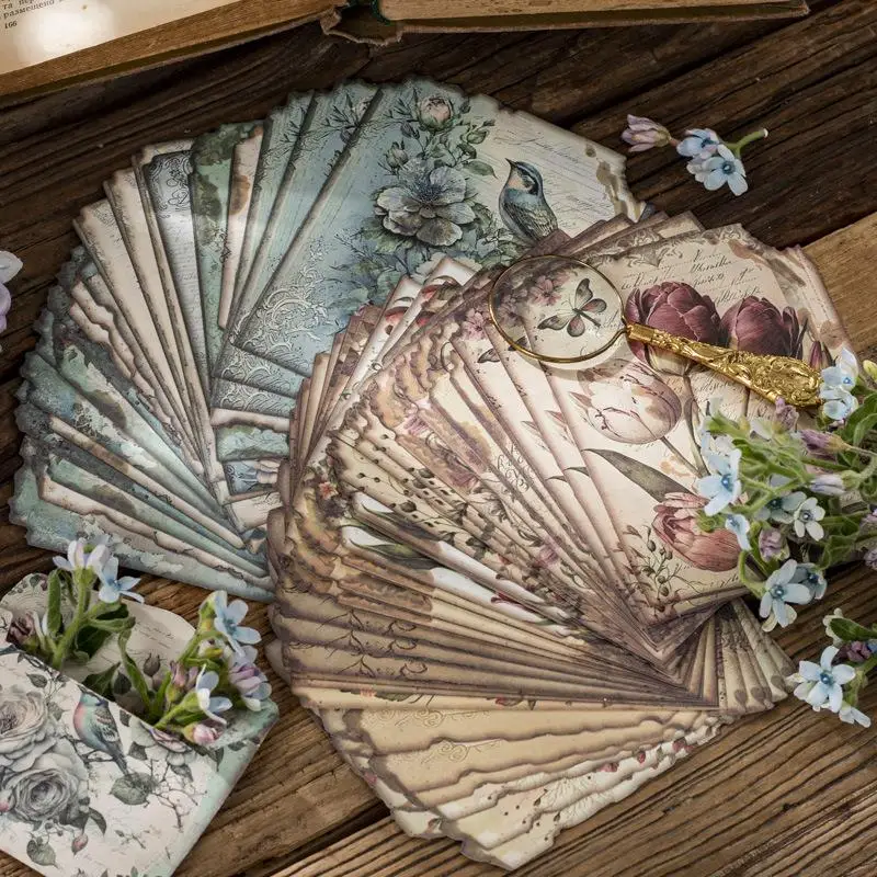 Vintage Materials Paper Lost Garden Series DIY Scrapbooking Deco Junk Journal Planner Collage Photo Album Craft Paper 30pcs/Set