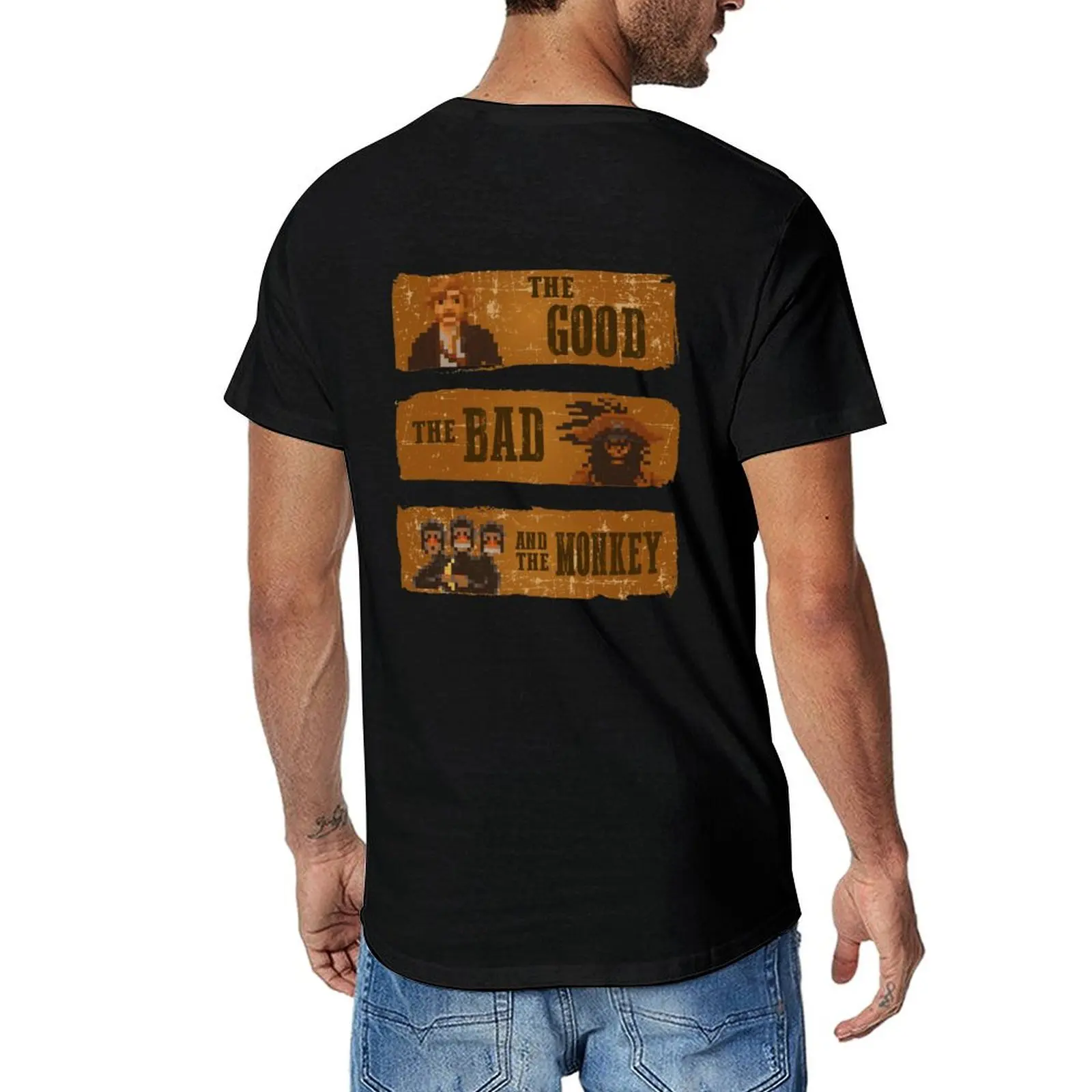 

The good, the bad and the monkey T-Shirt summer top customs aesthetic clothes Men's clothing
