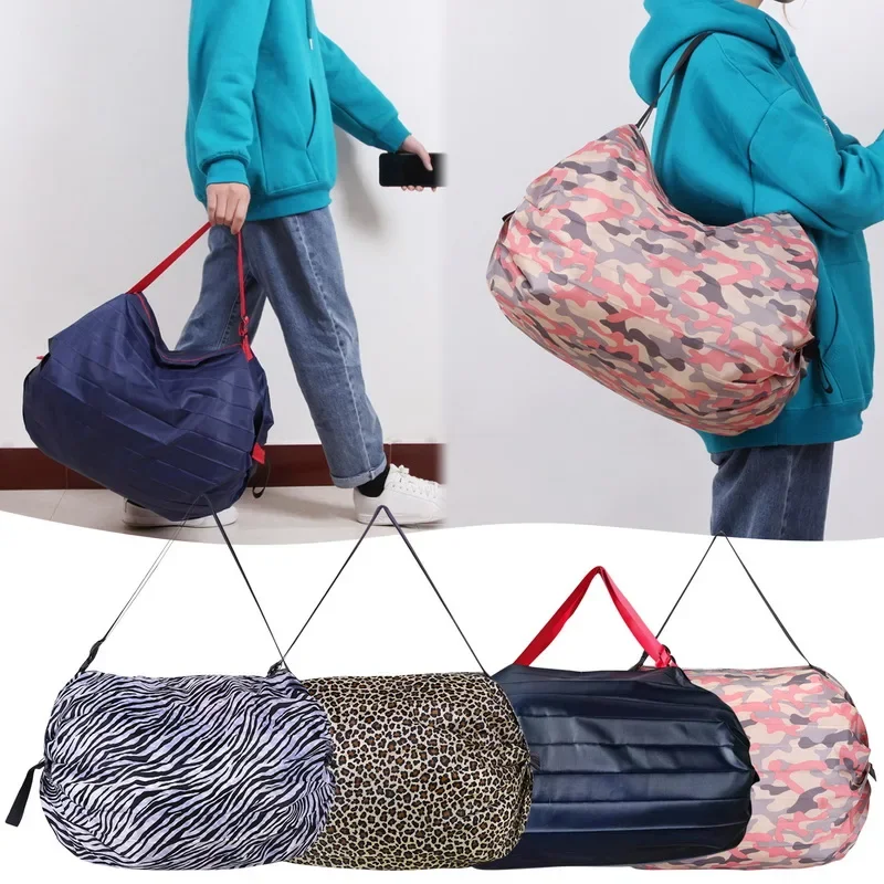

Big Folding Shopping Bag Eco-Friendly Reusable Storage Bags Portable One Shoulder Handbag for Travel Grocery Fashion Pocket Bags
