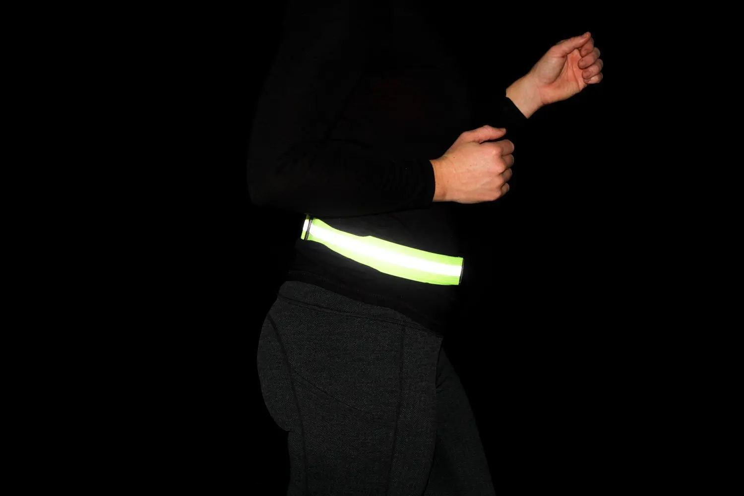 Reflective Belts Adjustable Reflective Glow Belt High Visibility Visible Night Safety Gear Waist Elastic Cycling Running Safety