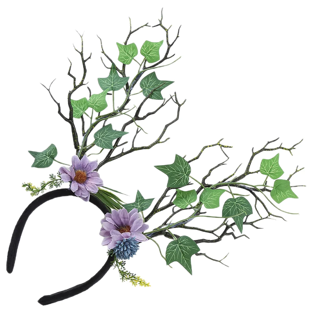 

Headband Ornament Hair Accessory Ribbons Tree Branches Hairband Decoration Xmas Party Tiara Headbands Decorate Simulated Flower
