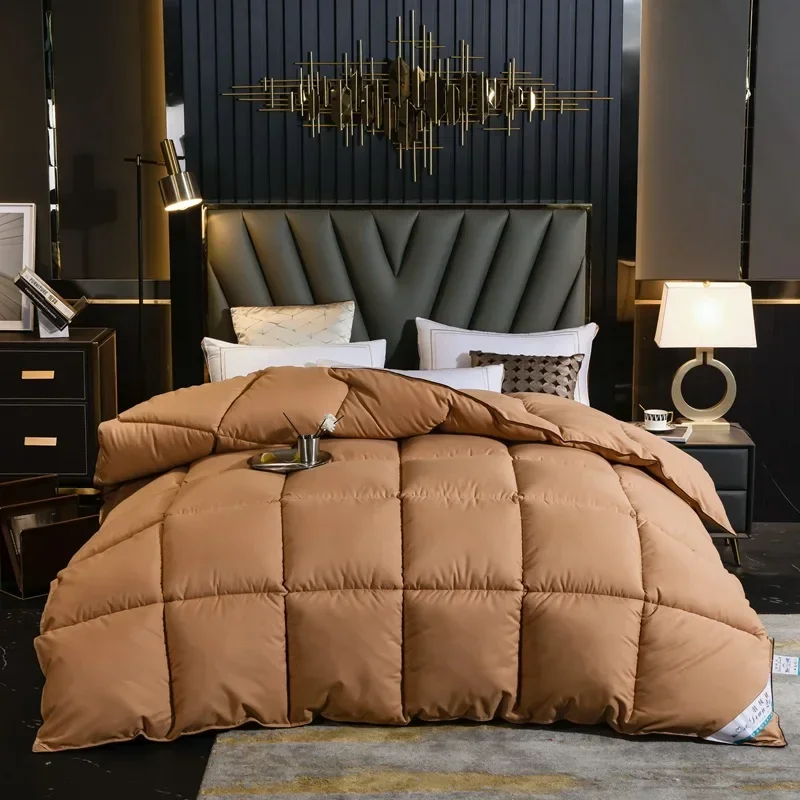 Home Comforter Winter Quilted Blanket Goose Down Duvet Quilt 100% Cotton Cover King Queen Blanket Size Twin Stitch Одеяло 이불 이불 2