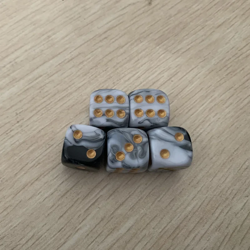 5-Piece Dual-Color 16mm Dice Set - Fun Puzzle Board Game Accessories