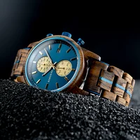 BOBO BIRD Wood Watch Men Business Quartz Watches Engraved Wooden Chronograph Wristwatch with Date Display Custom reloj madera 2