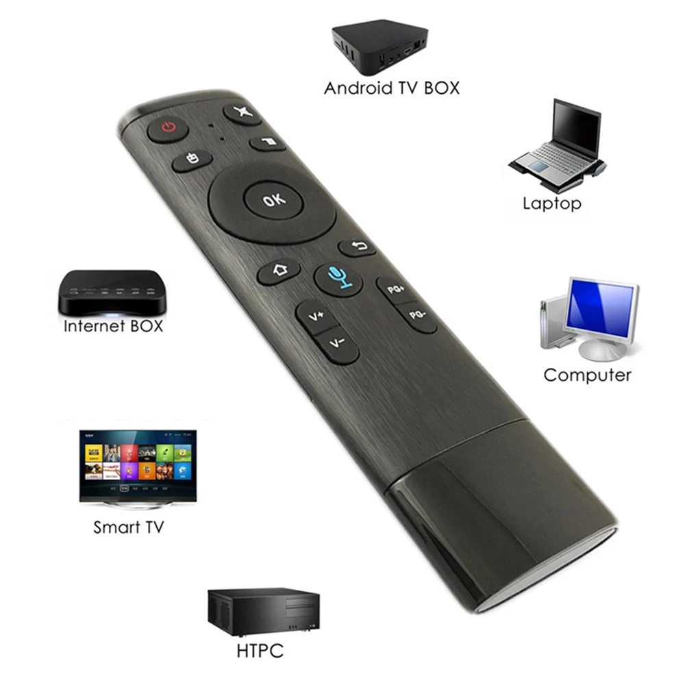 무선 음성 리모컨 Q5 에어 마우스, USB 리시버 포함, 3 축 자이로스코프 컨트롤러, 컴퓨터 스마트 TV 안드로이드 박스용