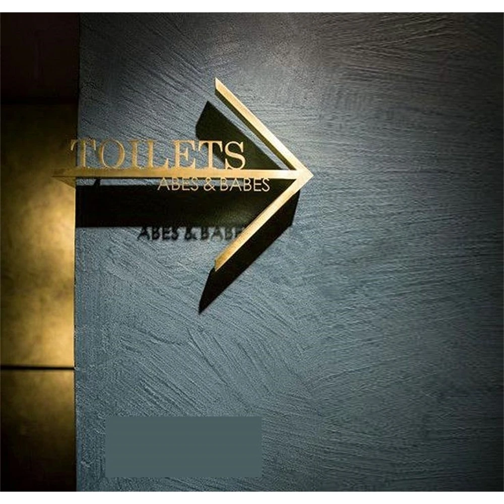 Creative Door Mounted Sign Plate Wc Guided Label Plate Toilet Wall Orientation Toilet Signage Board Customized