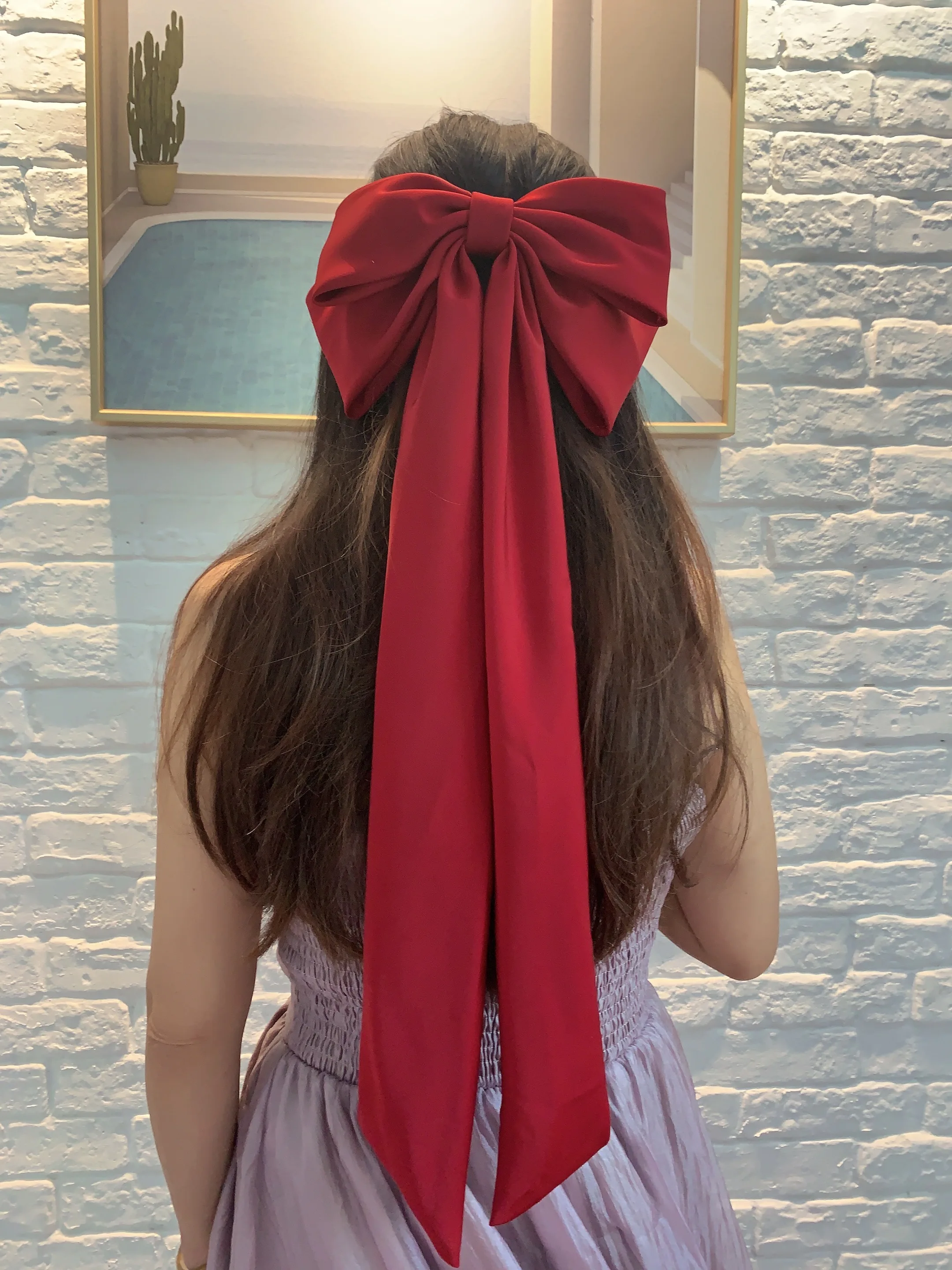 NewFashionSatinBarretteBowHairClipBarrettesElegantGirlsSolid