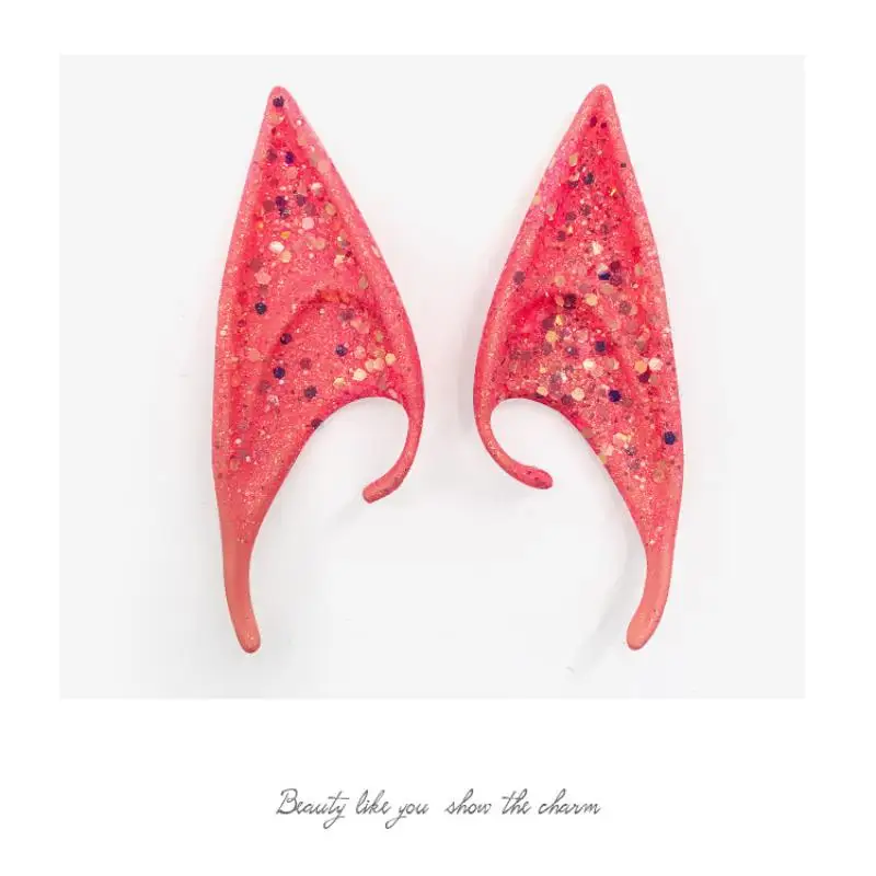 Halloween Elf Ohr Latex Cosplay Niedliche Vampir Königin Glitter Ohr Schmuck Leistung Live Broadcast Requisiten – Detail 3