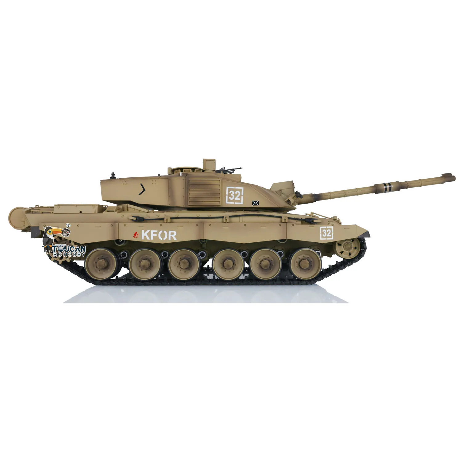 2.4G Henglong 1/16 Scale 7.0 Plastic Challenger II RTR RC Tank 3908 360° Turret Gearbox BB Shoot Unit Smoking TH17735 4
