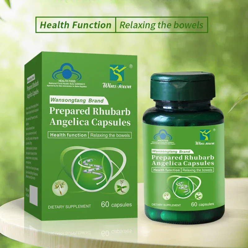 

1 bottle 60 pills Prepared Rhubarb Angelica Capsules health food