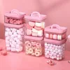 Cute Food Storage Box Pink Candy Jars With Lids Salad Snacks Grain Spice Sealed Storage Pots For Kitchen Storage Organization 4