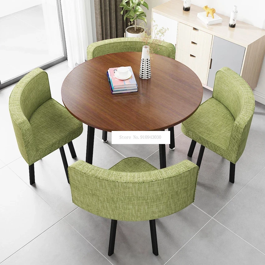 90CM 4 Person Coffee Table With chair Combination Negotiation Reception Table Set Drinking Shop Leisure Round/Square Tea