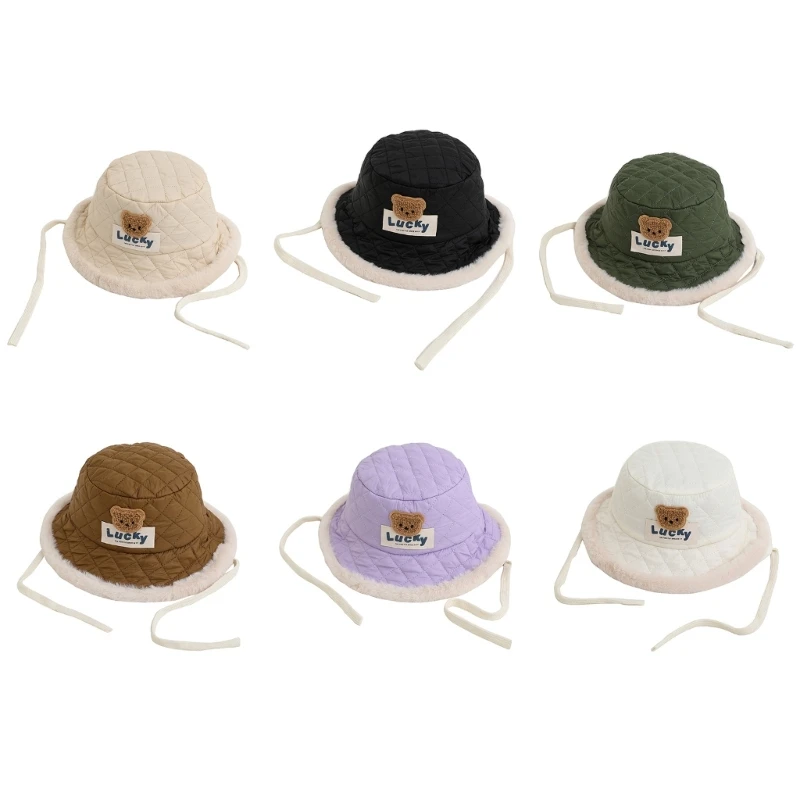 Outdoor Activities Cap Bear Pattern Fisherman Hat for Children Perfect for Outdoor Activities like Walks Picnics Skiing