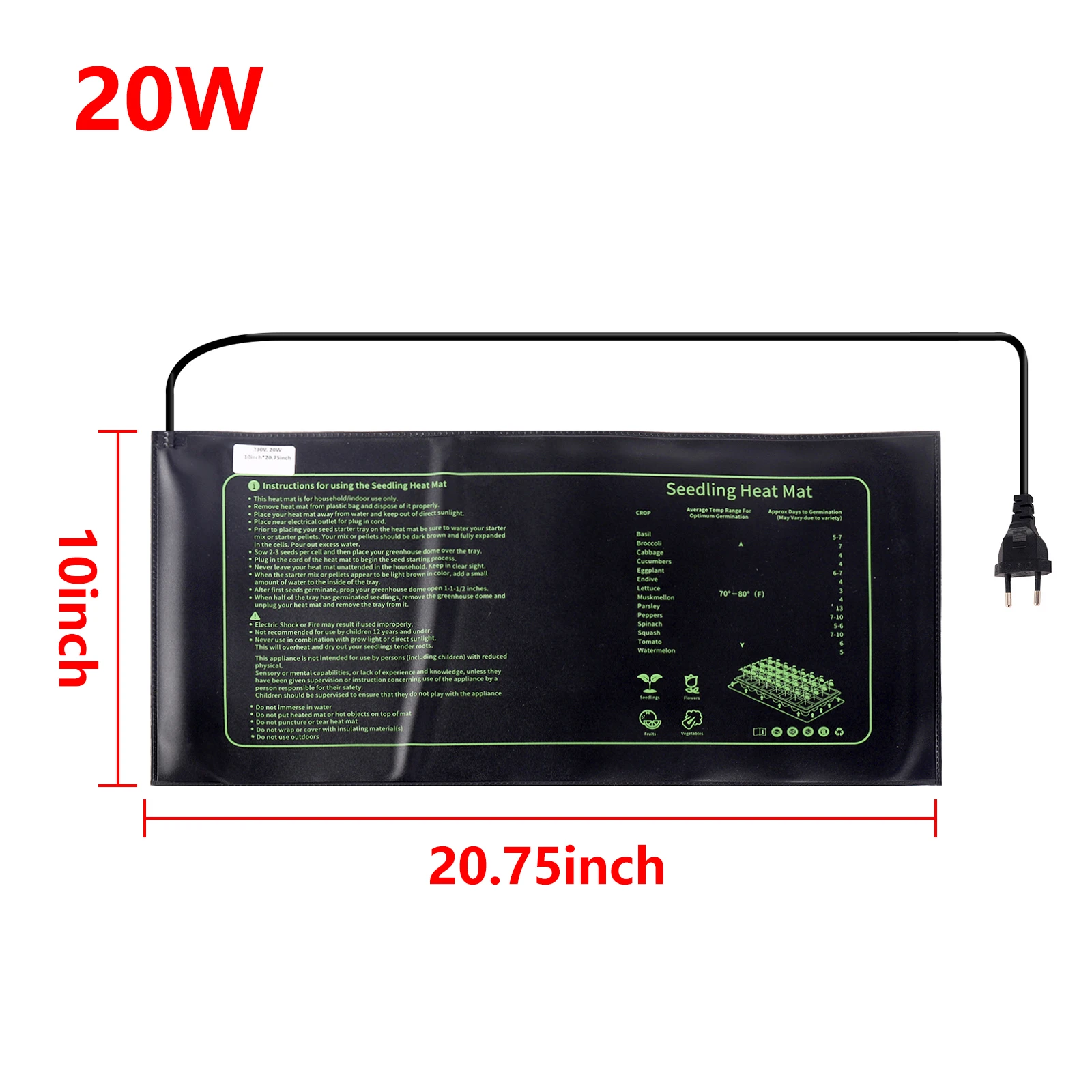Garden Seedling Heating Pad 230V 20W Plants Heating Pad Pot Bonsai Fish Tank Keep Warming Seed Starting Germination Tool seedling heat mat