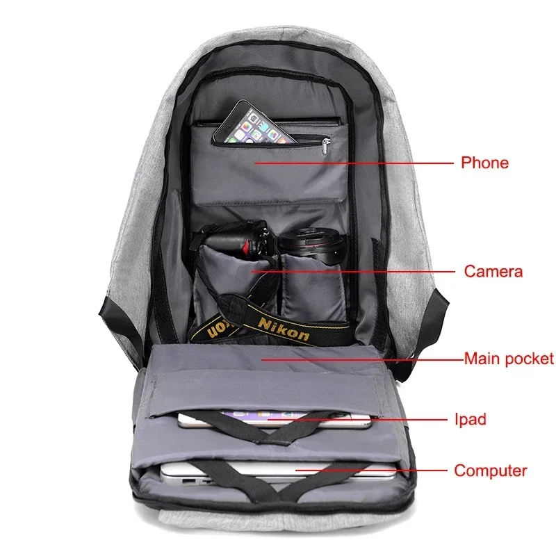 Anti-theft Backpack Bag 15.6 Inch Laptop Men Mochila Male Waterproof Back Pack Backbag Large Capacity School Backpack Designer 6