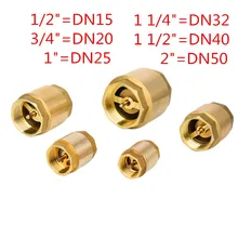  1pcs DN15 DN20 DN25 DN32 DN40 DN50 Brass Thread In-Line Spring Check Valve for Water Control Check Valve Water Pump Valve 
