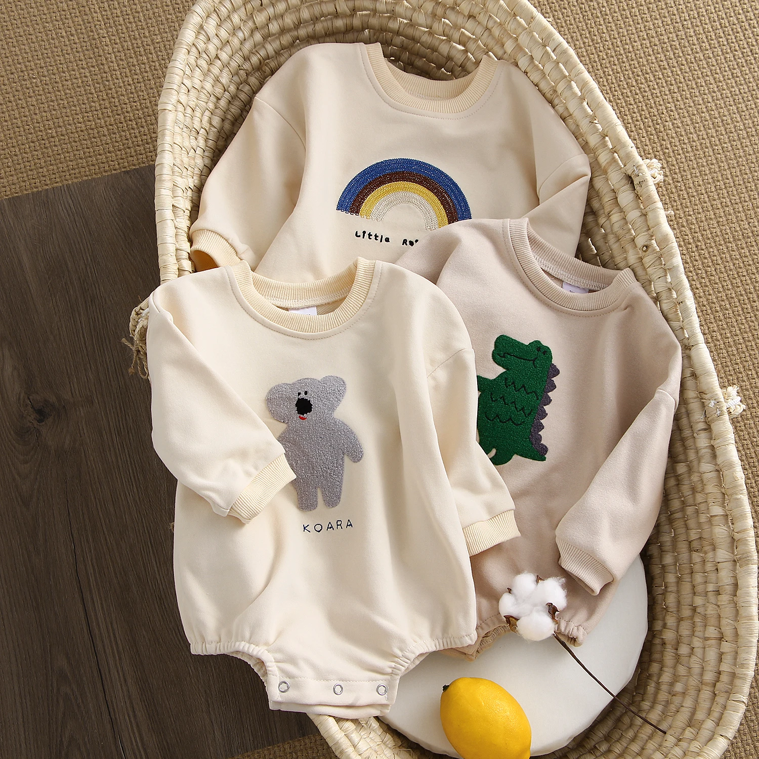Baby Boys Girls Clothes Spring Print Baby Footed Romper Fashion Cotton Infant Jumpsuit Long Sleeve Overalls Outfit 0-12M