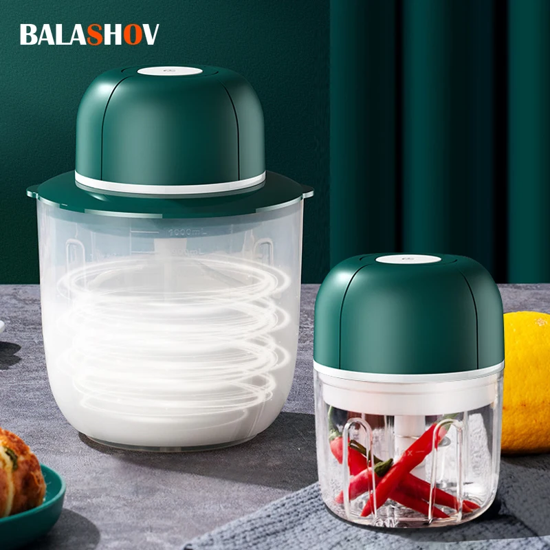 250/1000ML Portable Electric Food Mixers Garlic Masher Meat Grinder Egg Beater 2 In 1 USB Rechargeable Wireless Food Blender food mixer handheld blender home appliances