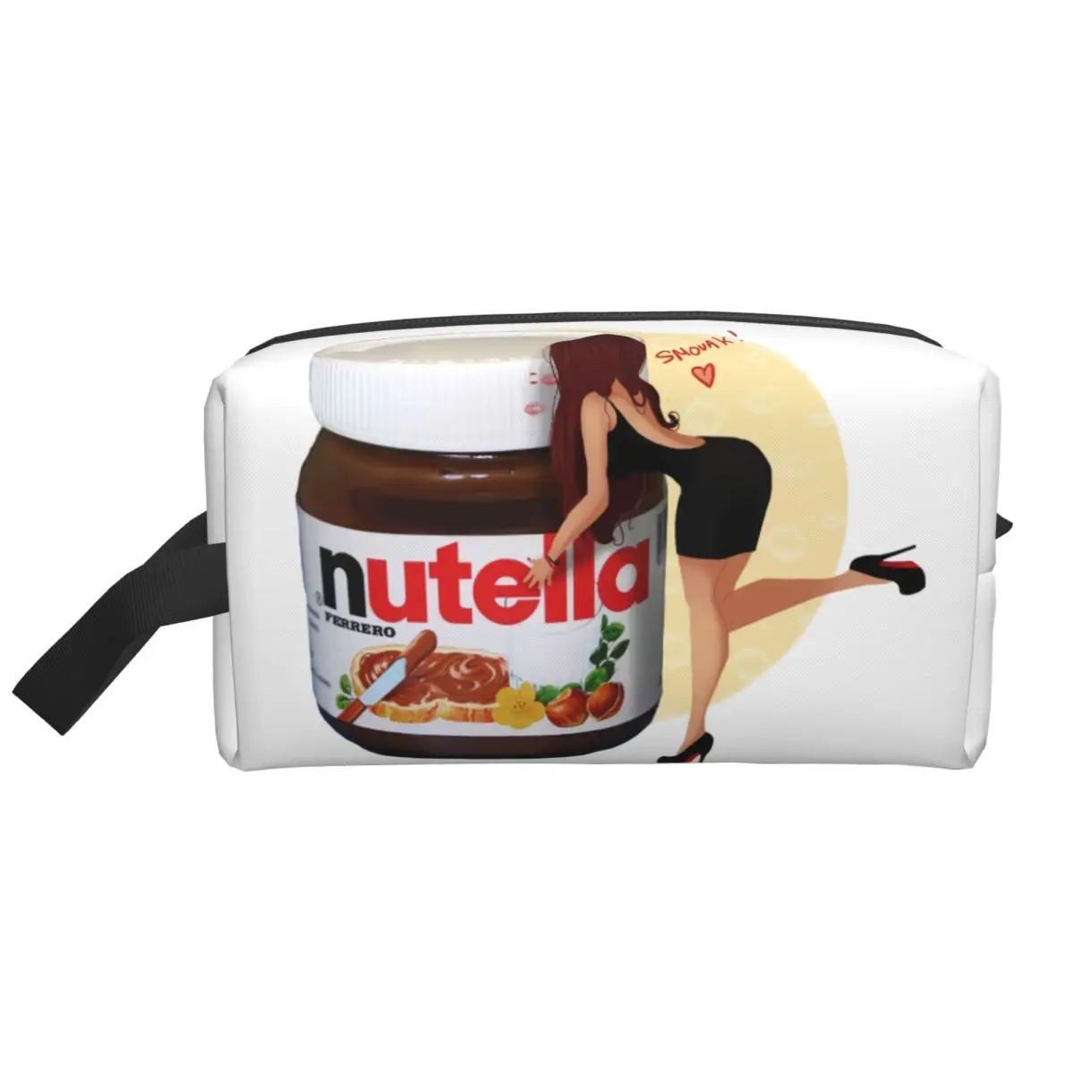 Italia Nutellas Jar Cosmetic Bag Women Cute Large Capacity Makeup Case Beauty Storage Borse Da Toilette