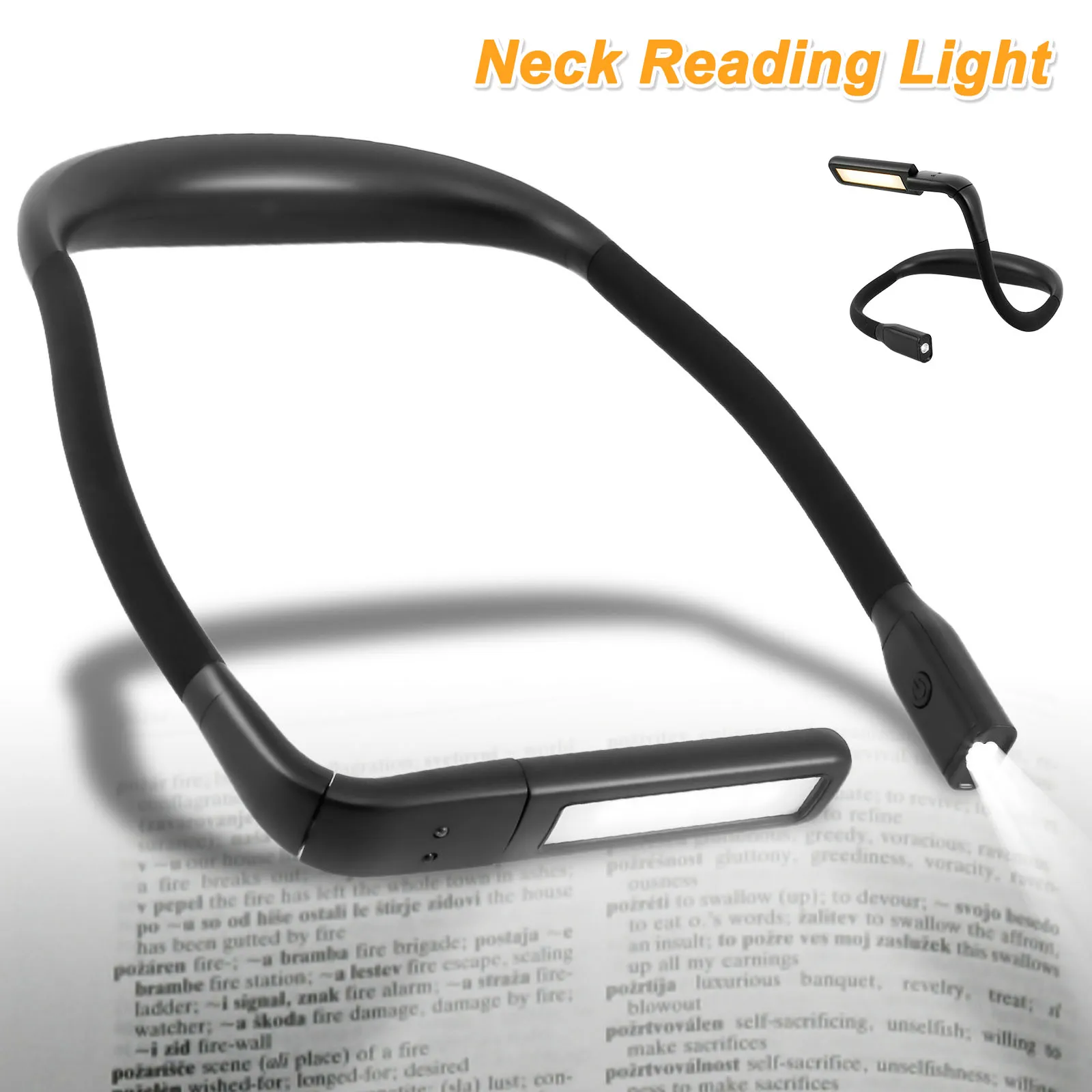 

NEW LED Neck Reading Light 1800mAh Rechargeable Neck Reading Lamp Hands Free Flexible Bed Reading Light with 3 Brightness Levels