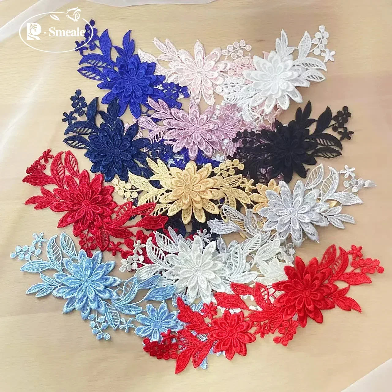 10 Stück/Set Lösliche Exquisite Spitzenblumen DIY Brauttiara Hochzeitsschuhe Hochzeitskleid Dekorationsmaterialien RS803