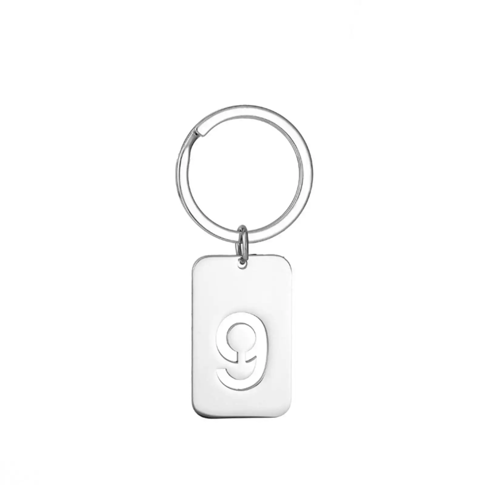 Elegant Stainless Steel Number Key Ring Jewelry Gift