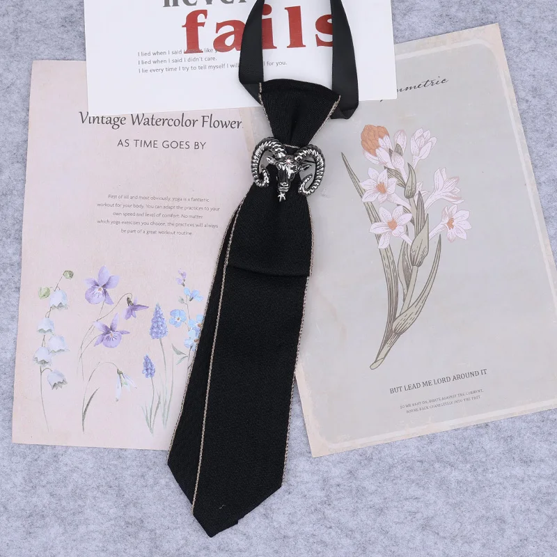 Hand Made Black Ribbon Tie Crystal Rhinestone Jewelry Men White Shirts College Girl Boys Collar Neck Ties Uniform Women Necktie Woven Necktie Necktie Set Clip On Tie