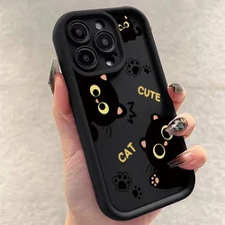 Charming Black Cat Silicone Shockproof Phone Case for iPhone 12 (5)