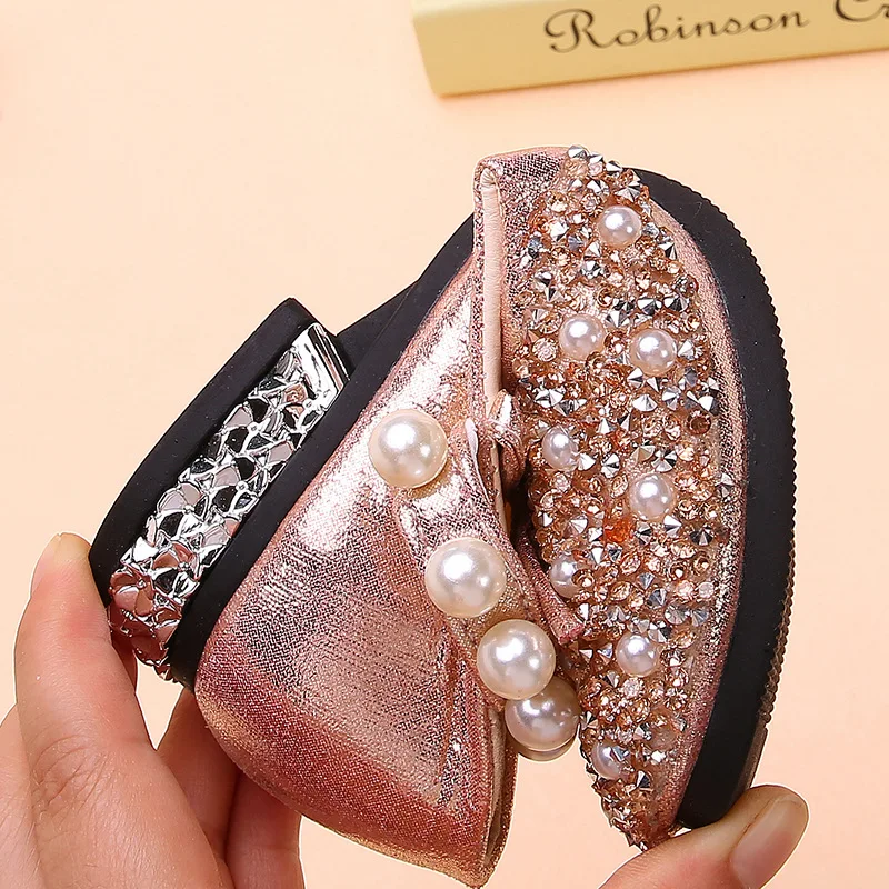 Spring Children Shoes Girls Princess Dance Sandals Kids Shoes Glitter Leather Fashion Girls Party Dress Wedding