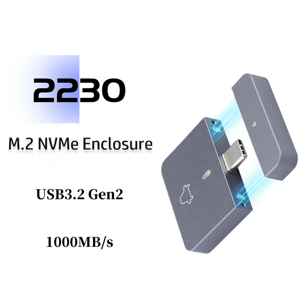 2230 M.2 NVMe 케이스 인클로저, NVMe-USB C 어댑터, M.2 박스, 10Gbps USB3.1 Gen 2 PCIe SSD 케이스, 스팀 데크 2230 NVMe M2 드라이브용
