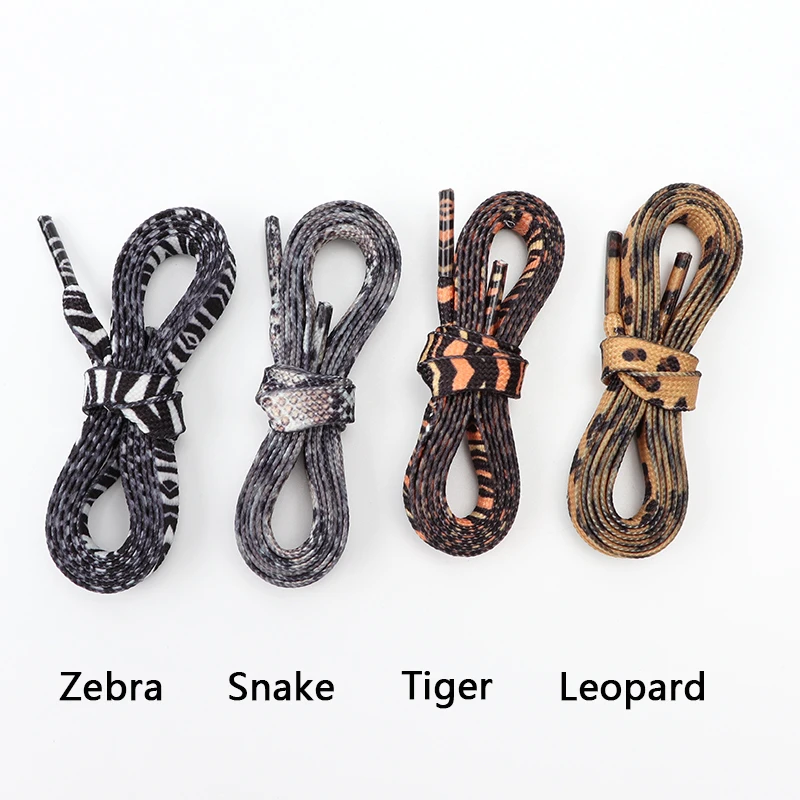 Leopard Zebra Tiger Snake Shoelaces Flat Shoe Laces for Sneakers