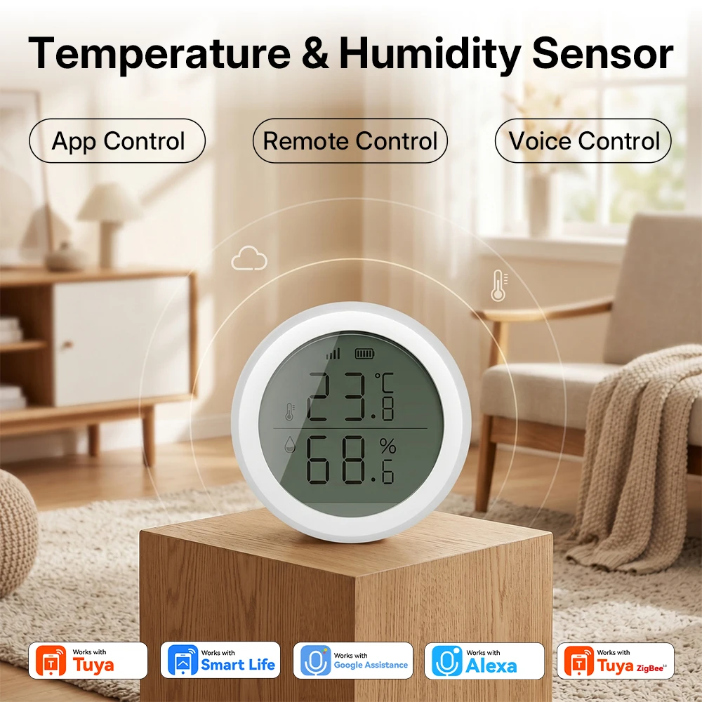 Smart Indoor Wireless Temperature & Humidity Sensor