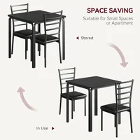 3-Piece Small Dining Set with Wood Table & 2 Chairs – Compact Kitchen Furniture for Apartment or Home - Image 3