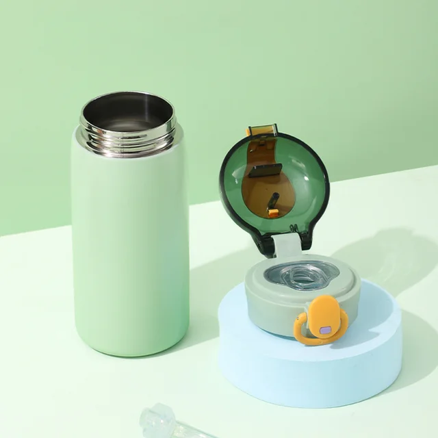 320/460ML Kids Stainless Steel Thermal Bottle Portable Kids Straw Mug Cold and Hot Thermal Thermos Student Water Bottle 4