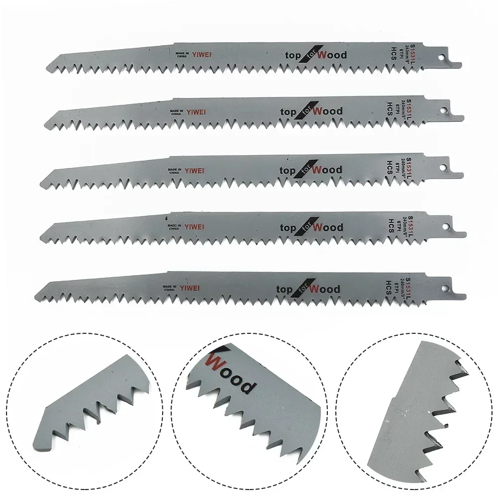 1/3/5 PCS Reciprocating Saw Blades for Woodworking Saber Saw Blades S1531L Navaja Multitool Metal Detector Ferramenta Garden Reciprocating Saw Blades